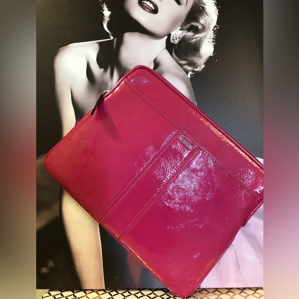 COACH Magenta Hot Pink Clutch Electronic Device Large Pouch